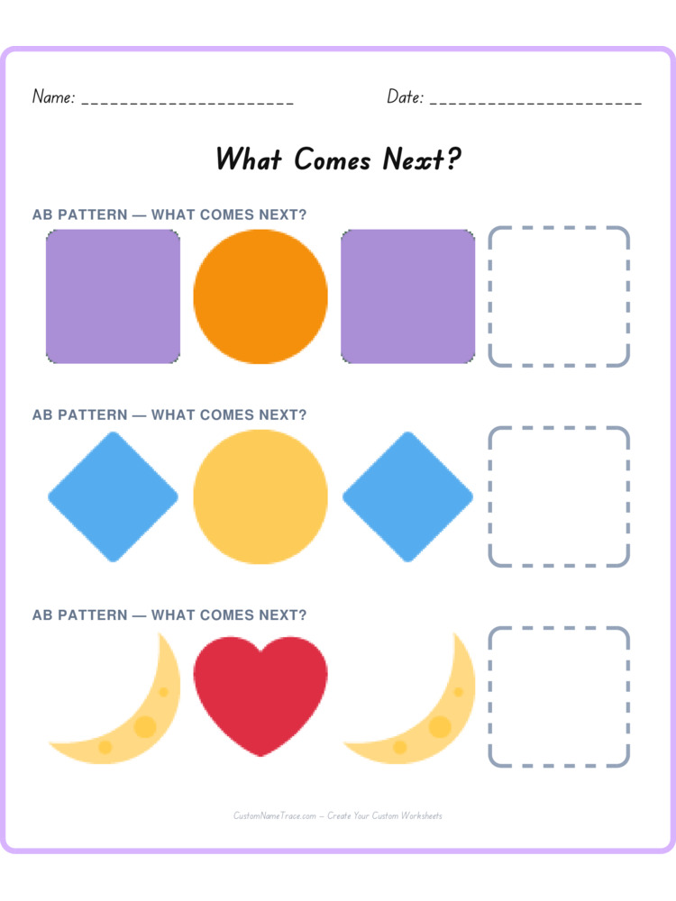 Mixed Review pattern worksheet 182 for kids