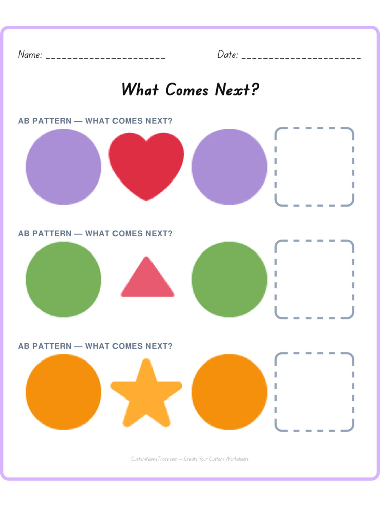 Mixed Review pattern worksheet 183 for kids