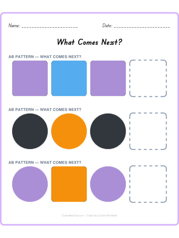 Mixed Review pattern worksheet 184 for kids