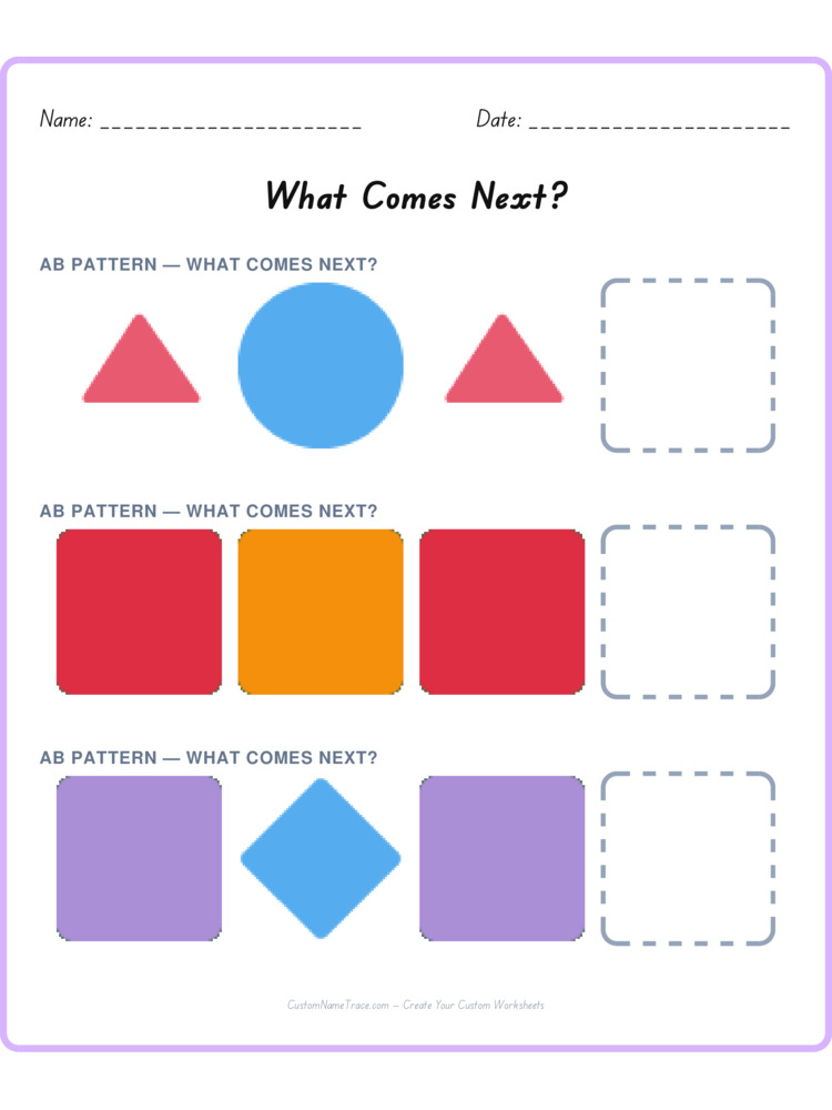 Mixed Review pattern worksheet 187 for kids