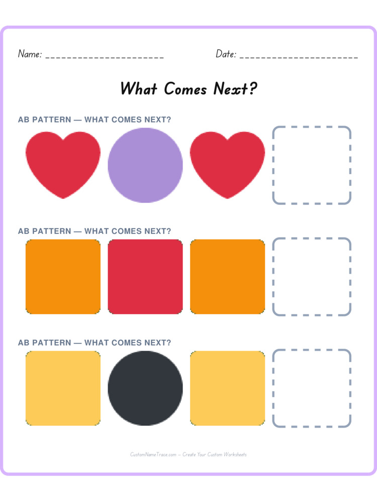 Mixed Review pattern worksheet 189 for kids