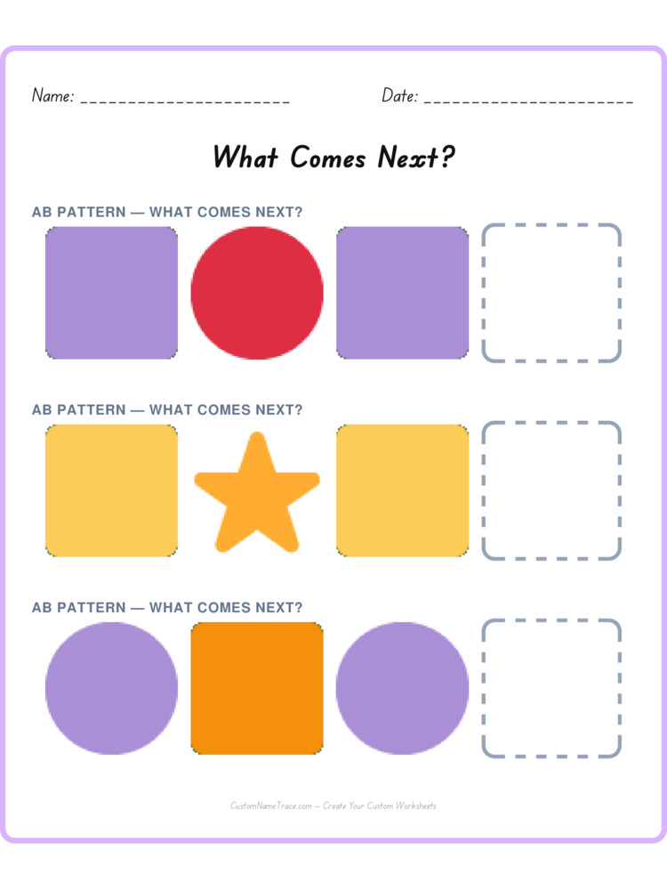 Mixed Review pattern worksheet 191 for kids