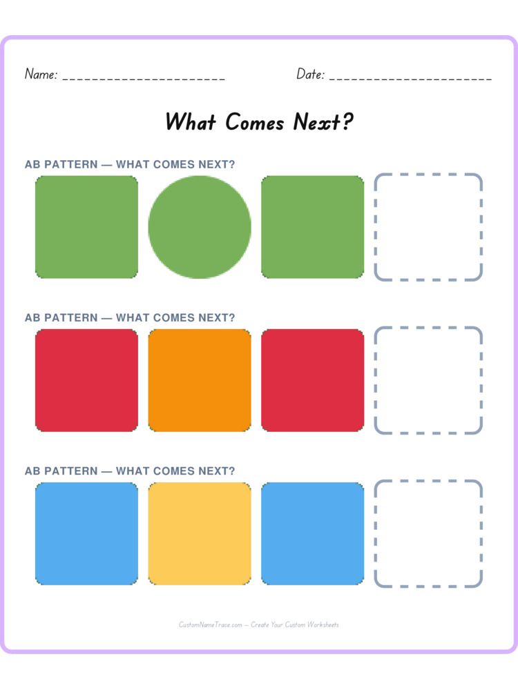 Mixed Review pattern worksheet 192 for kids
