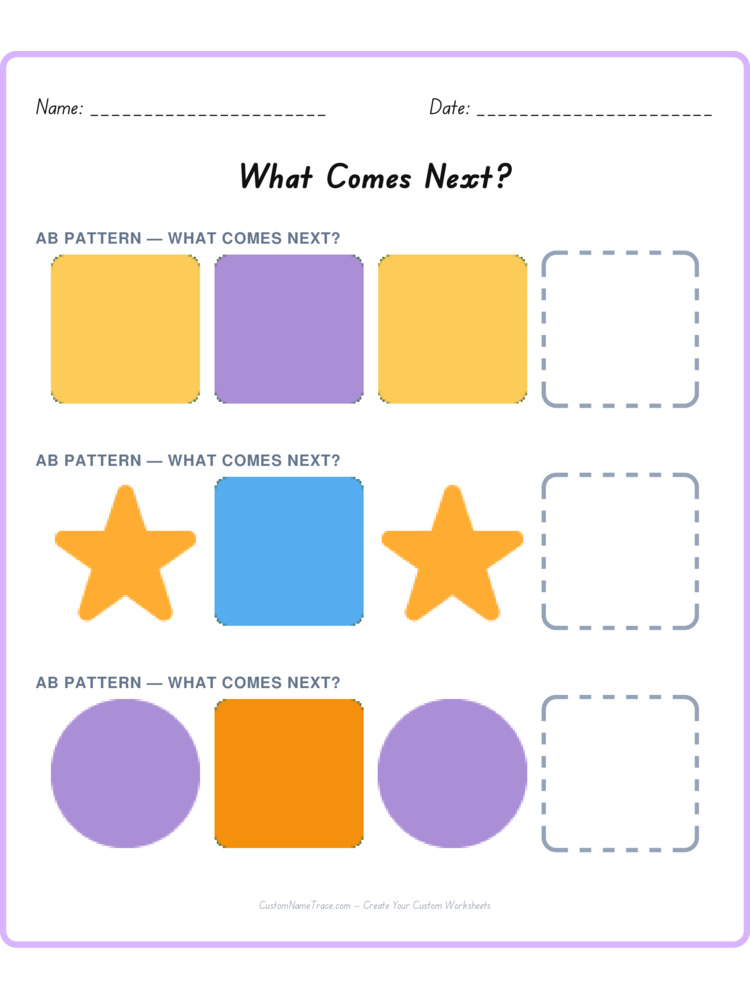 Mixed Review pattern worksheet 193 for kids