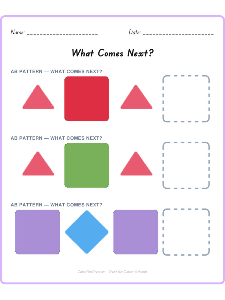 Mixed Review pattern worksheet 194 for kids