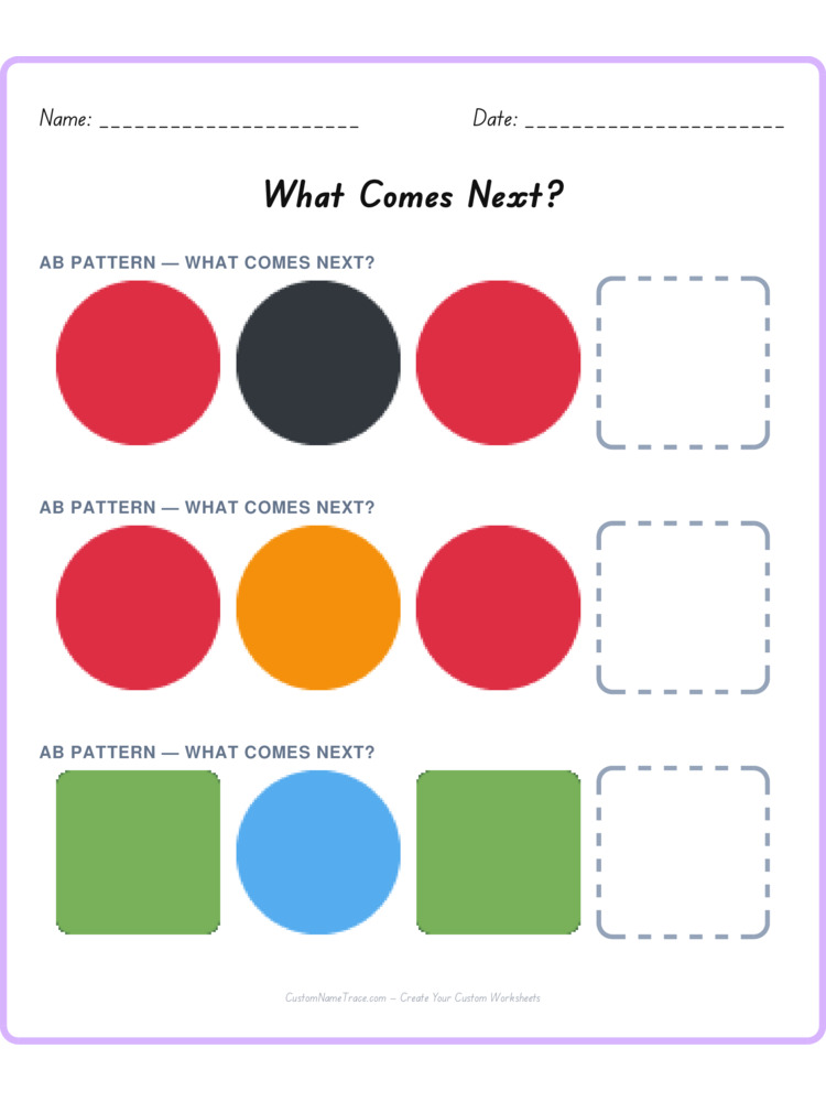 Mixed Review pattern worksheet 195 for kids