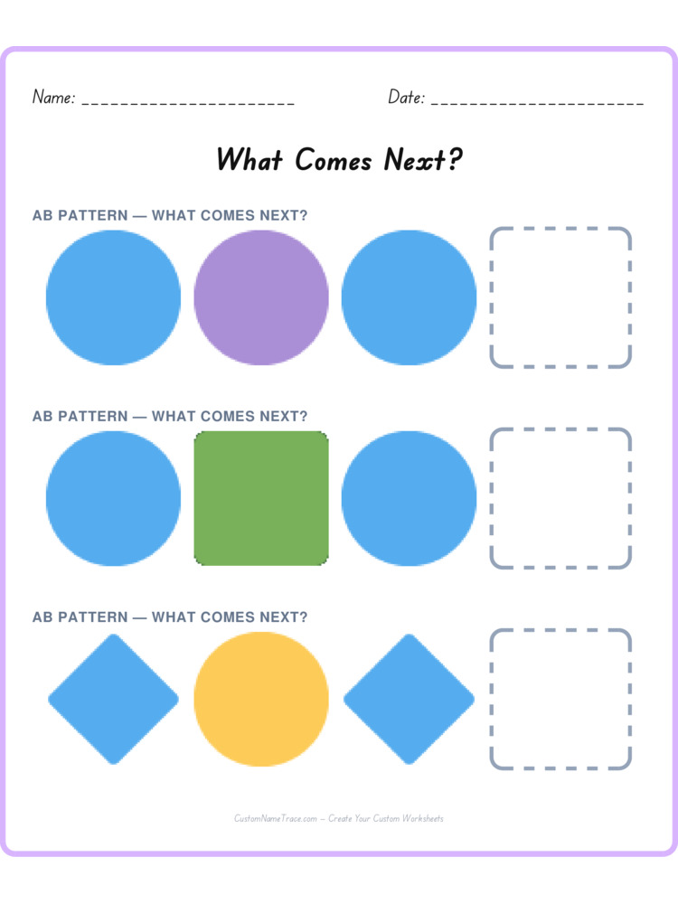 Mixed Review pattern worksheet 196 for kids