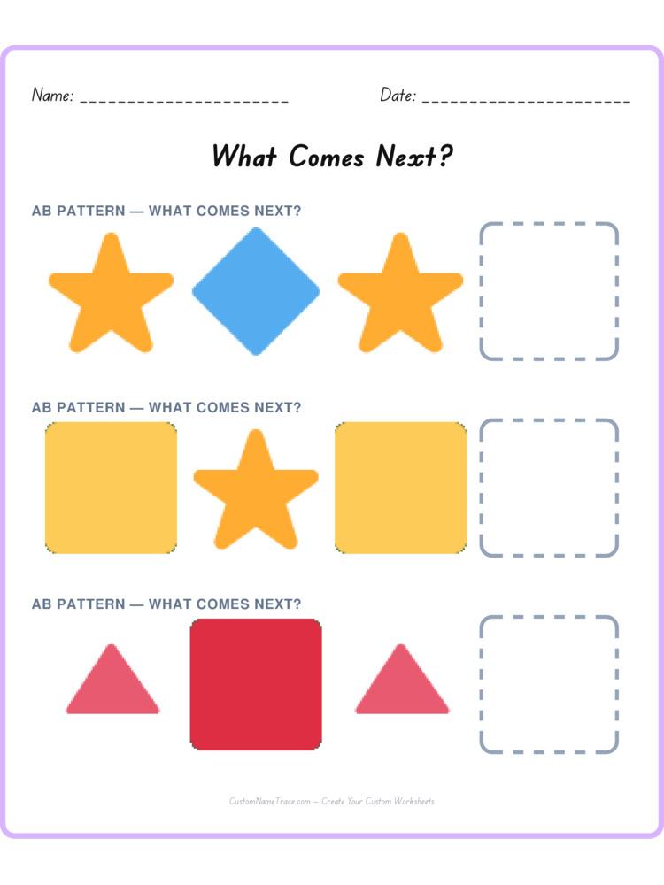 Mixed Review pattern worksheet 197 for kids