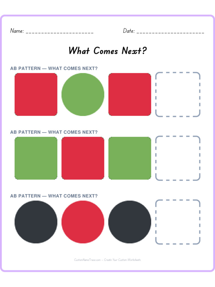 Mixed Review pattern worksheet 198 for kids
