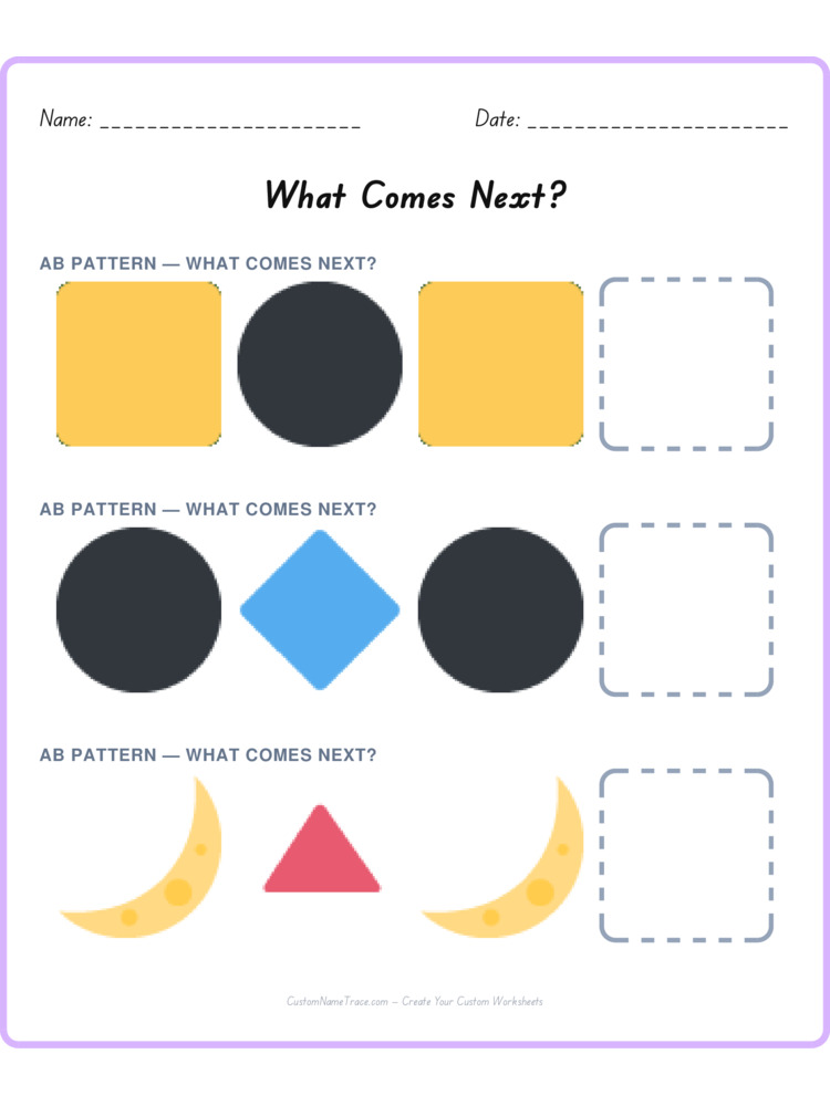 Mixed Review pattern worksheet 199 for kids