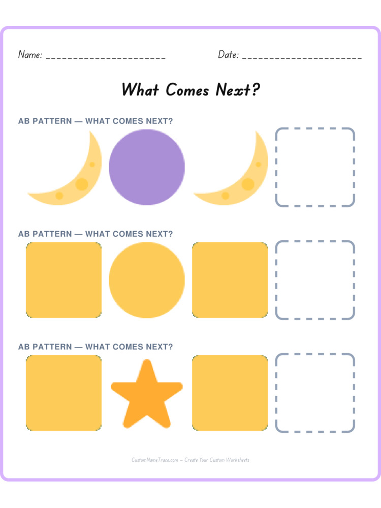 Mixed Review pattern worksheet 20 for kids