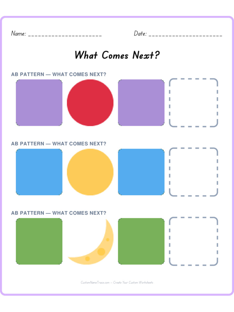 Mixed Review pattern worksheet 203 for kids
