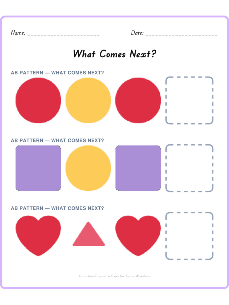 Mixed Review pattern worksheet 205 for kids