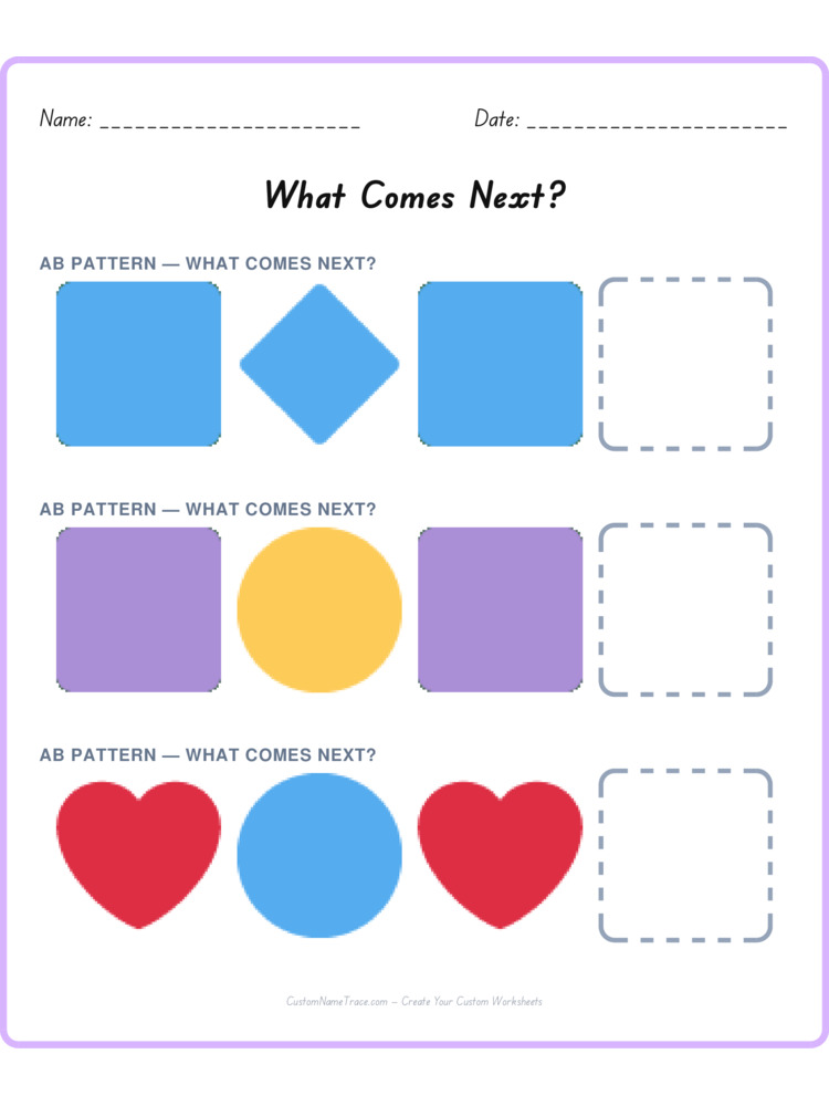 Mixed Review pattern worksheet 207 for kids