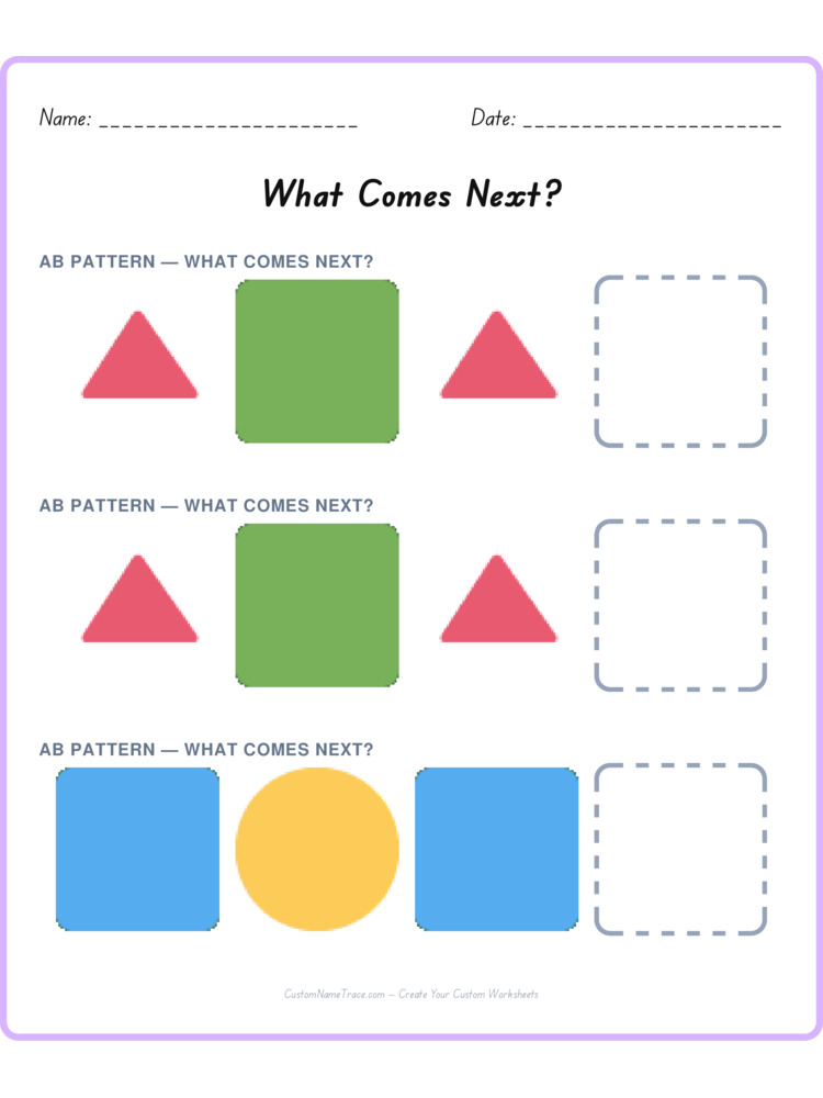 Mixed Review pattern worksheet 208 for kids