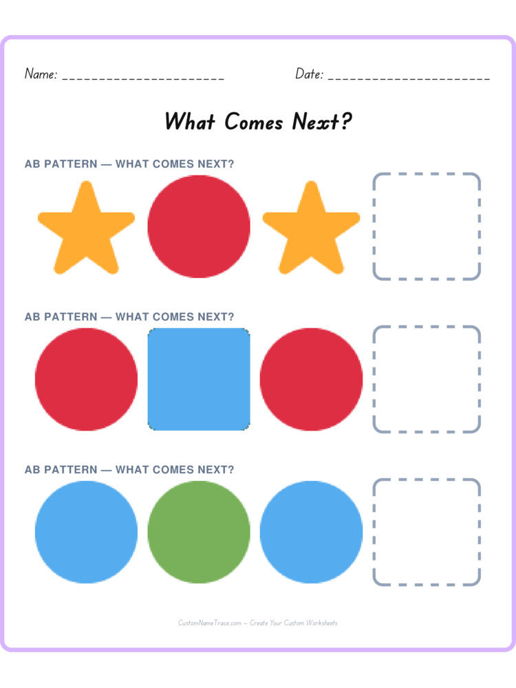Mixed Review pattern worksheet 209 for kids