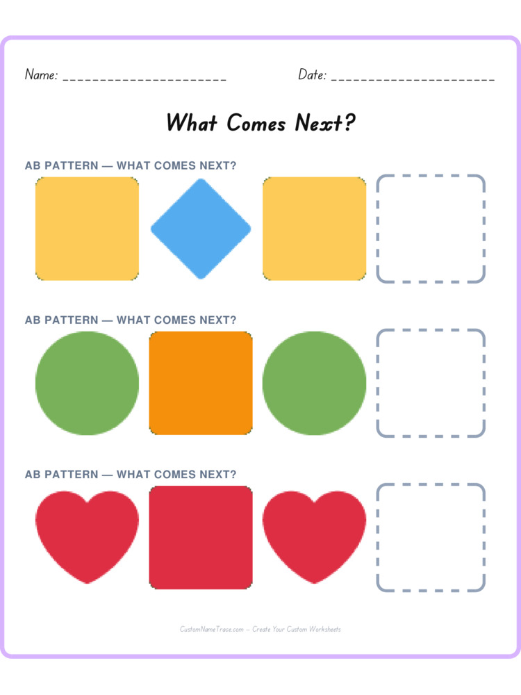 Mixed Review pattern worksheet 21 for kids