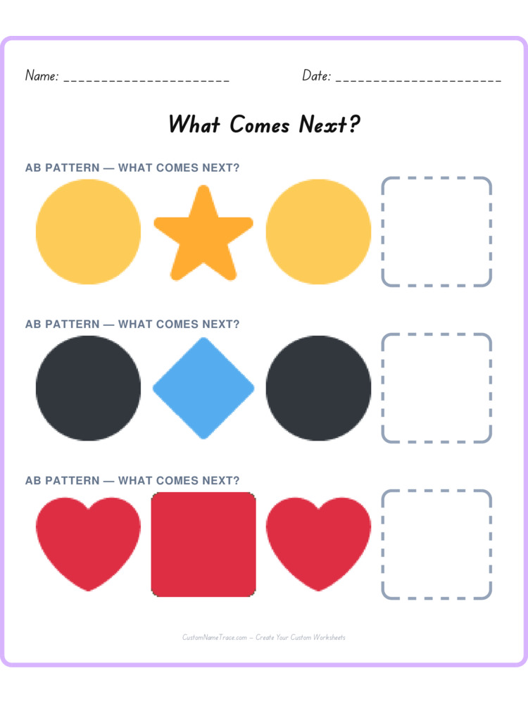 Mixed Review pattern worksheet 210 for kids