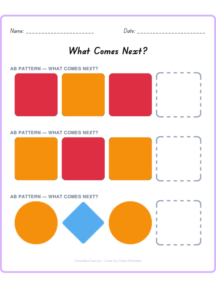 Mixed Review pattern worksheet 211 for kids