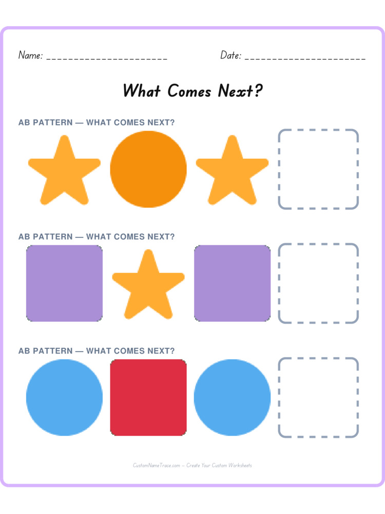 Mixed Review pattern worksheet 212 for kids
