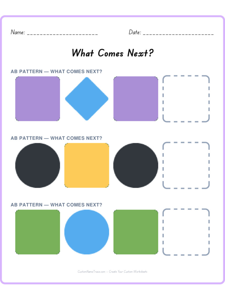 Mixed Review pattern worksheet 214 for kids