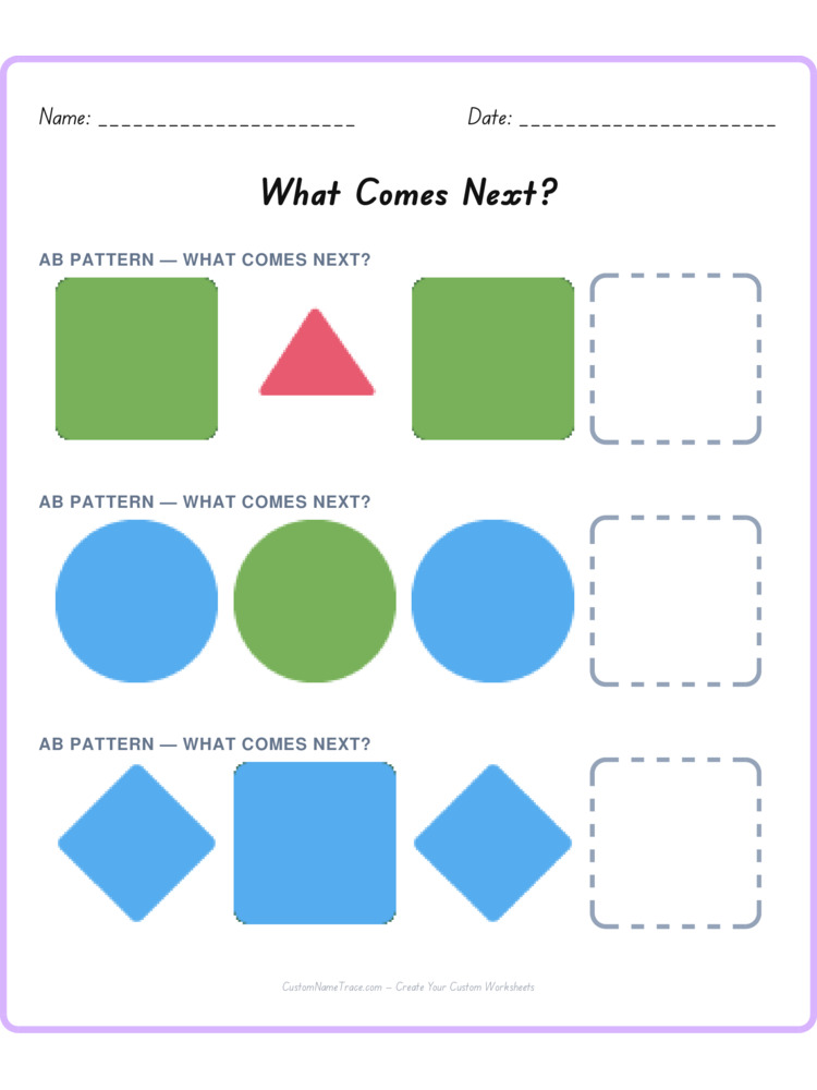 Mixed Review pattern worksheet 217 for kids