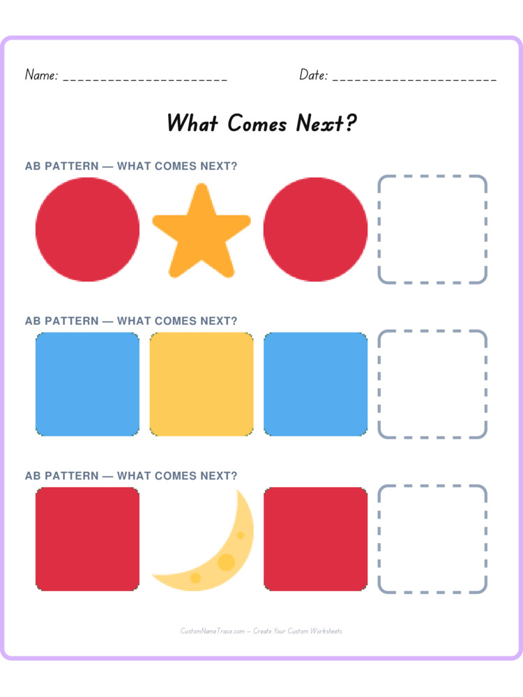 Mixed Review pattern worksheet 218 for kids