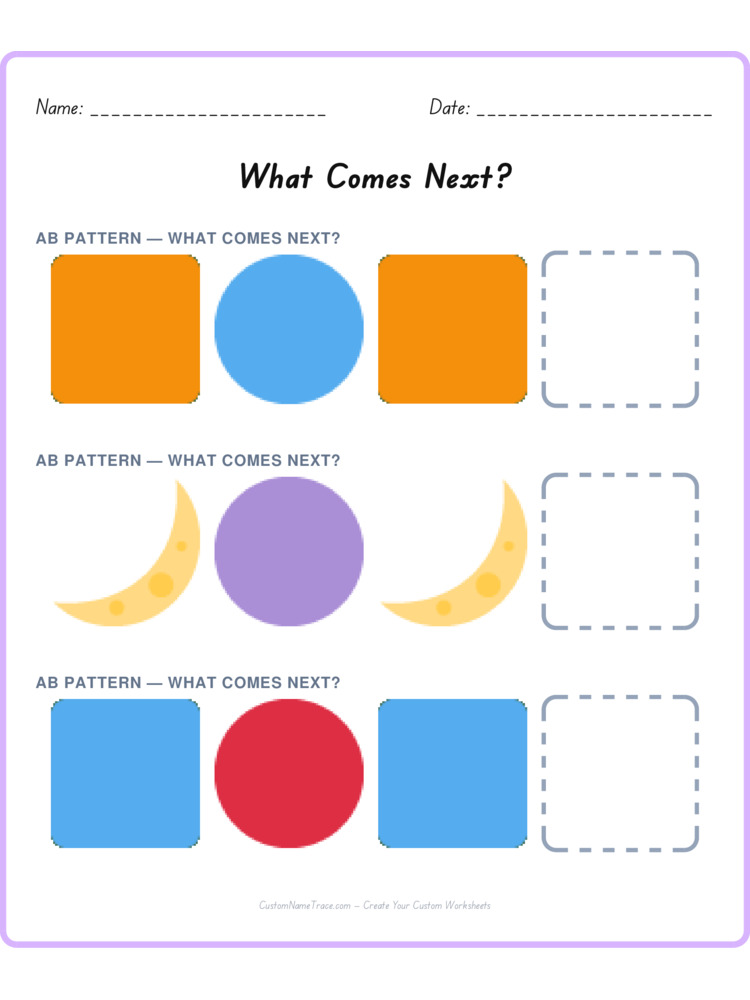 Mixed Review pattern worksheet 221 for kids