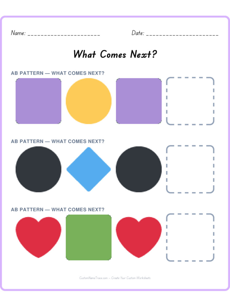 Mixed Review pattern worksheet 222 for kids