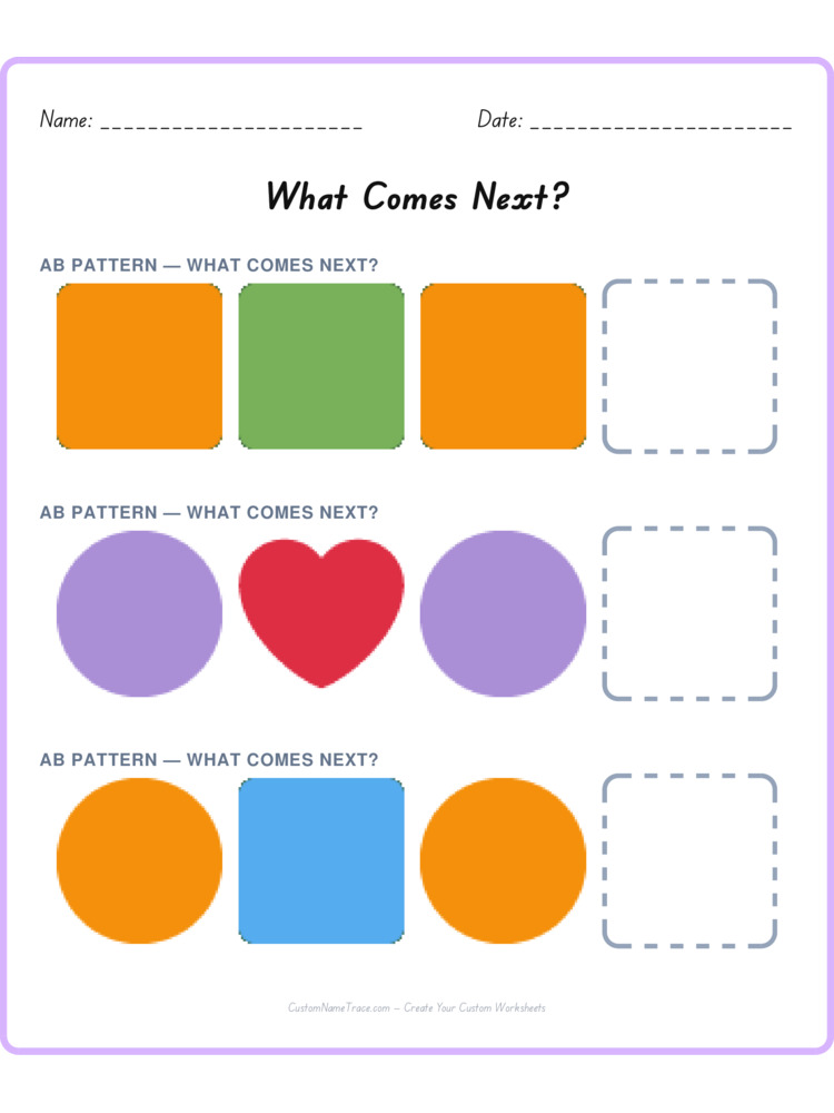 Mixed Review pattern worksheet 223 for kids