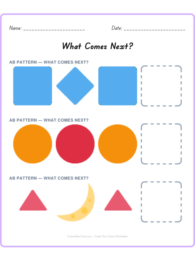 Mixed Review pattern worksheet 224 for kids