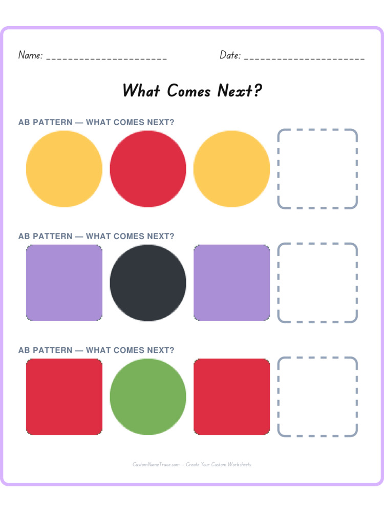 Mixed Review pattern worksheet 226 for kids