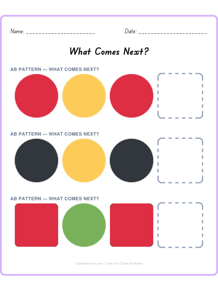 Mixed Review pattern worksheet 228 for kids