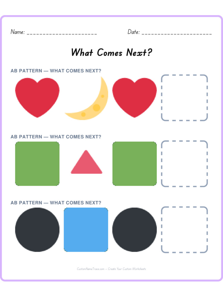 Mixed Review pattern worksheet 229 for kids