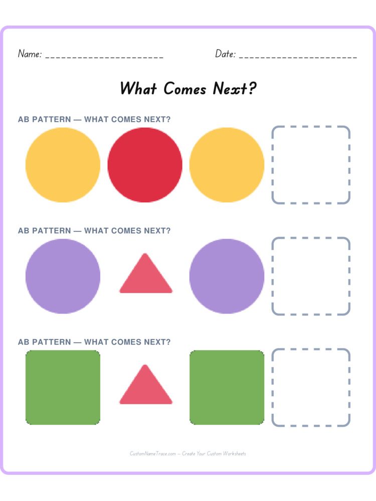 Mixed Review pattern worksheet 23 for kids