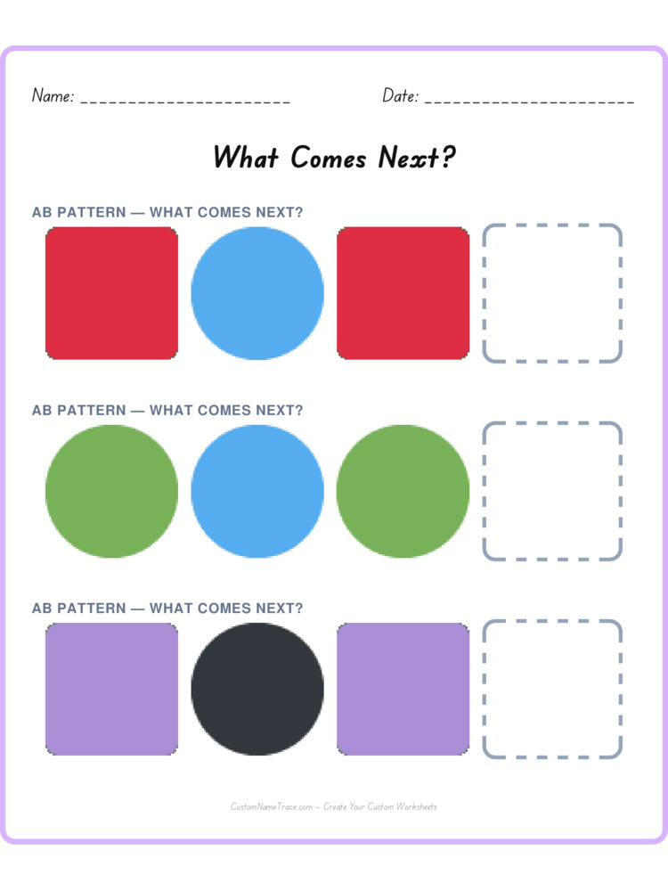 Mixed Review pattern worksheet 230 for kids