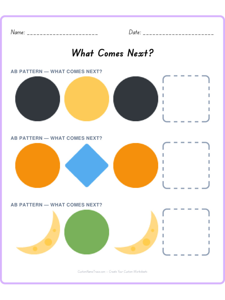 Mixed Review pattern worksheet 231 for kids