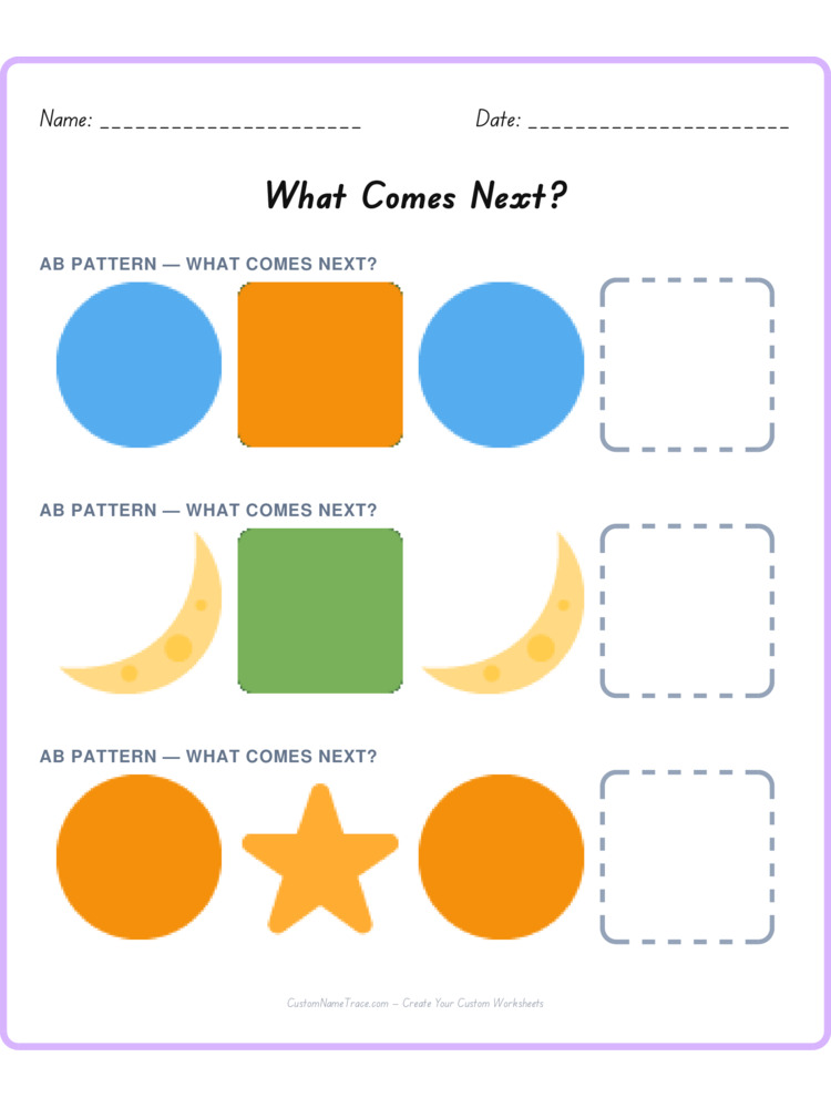 Mixed Review pattern worksheet 232 for kids
