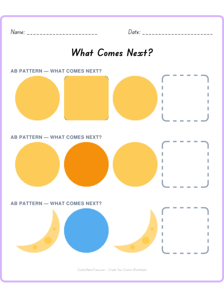 Mixed Review pattern worksheet 233 for kids