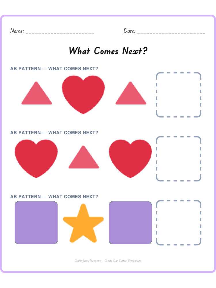 Mixed Review pattern worksheet 234 for kids