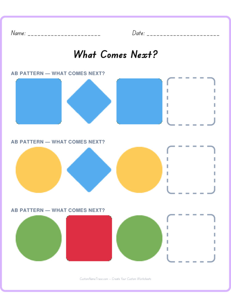 Mixed Review pattern worksheet 235 for kids