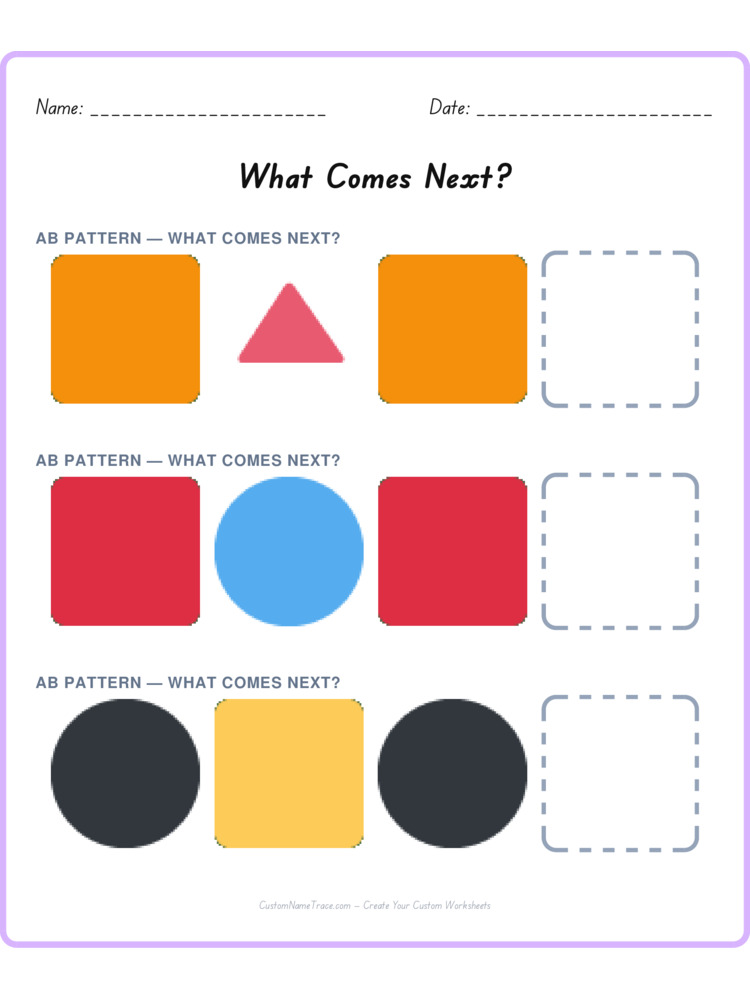 Mixed Review pattern worksheet 238 for kids