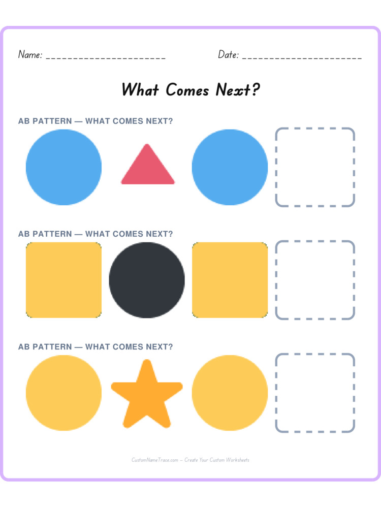 Mixed Review pattern worksheet 24 for kids