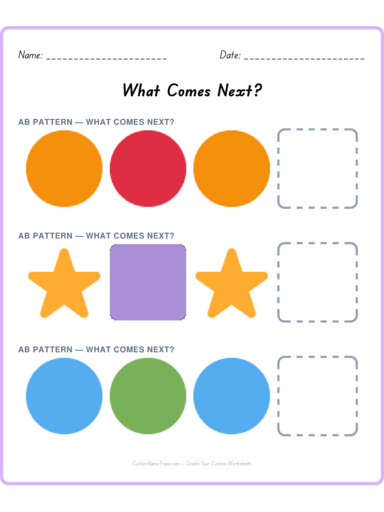 Mixed Review pattern worksheet 240 for kids