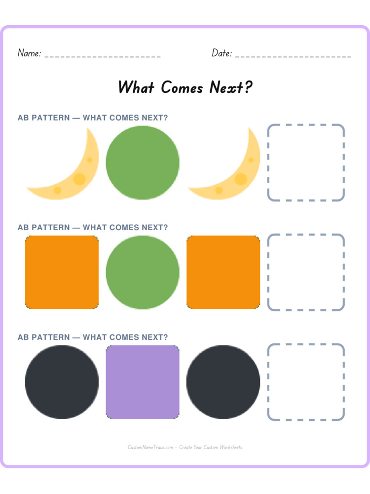 Mixed Review pattern worksheet 241 for kids