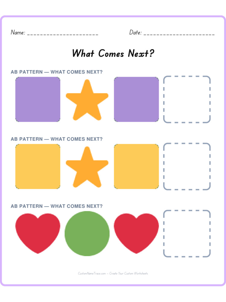 Mixed Review pattern worksheet 244 for kids