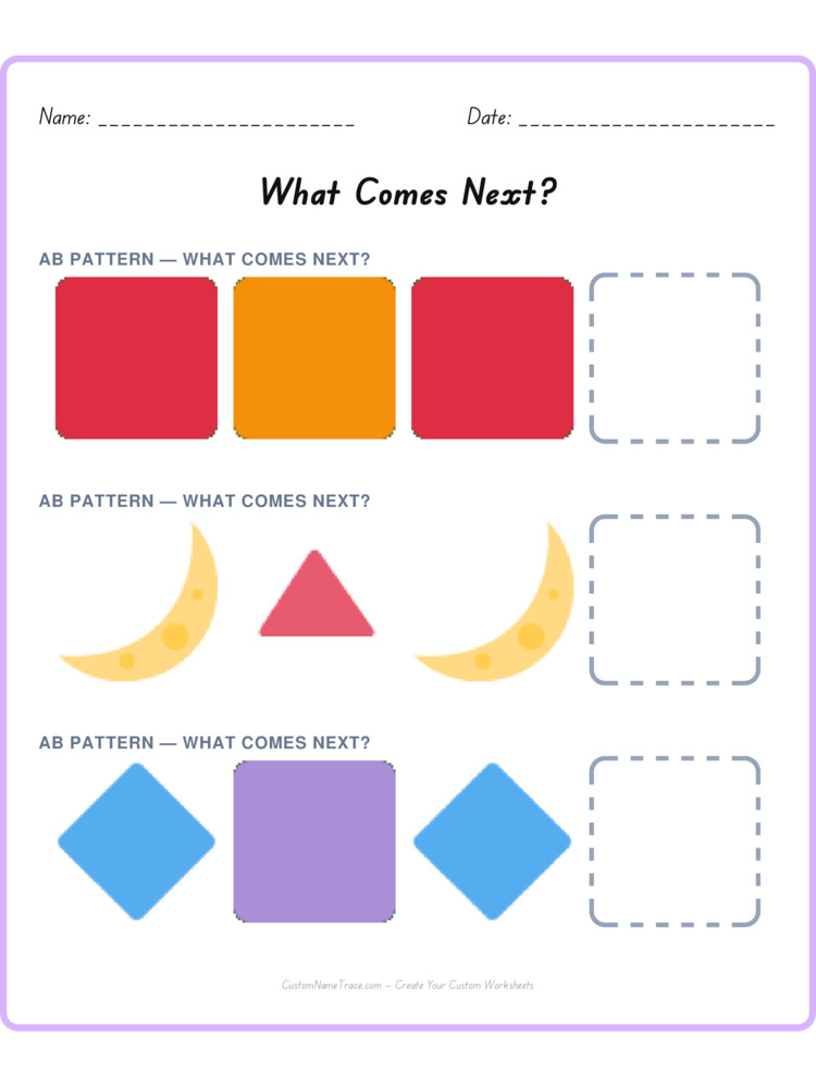 Mixed Review pattern worksheet 245 for kids