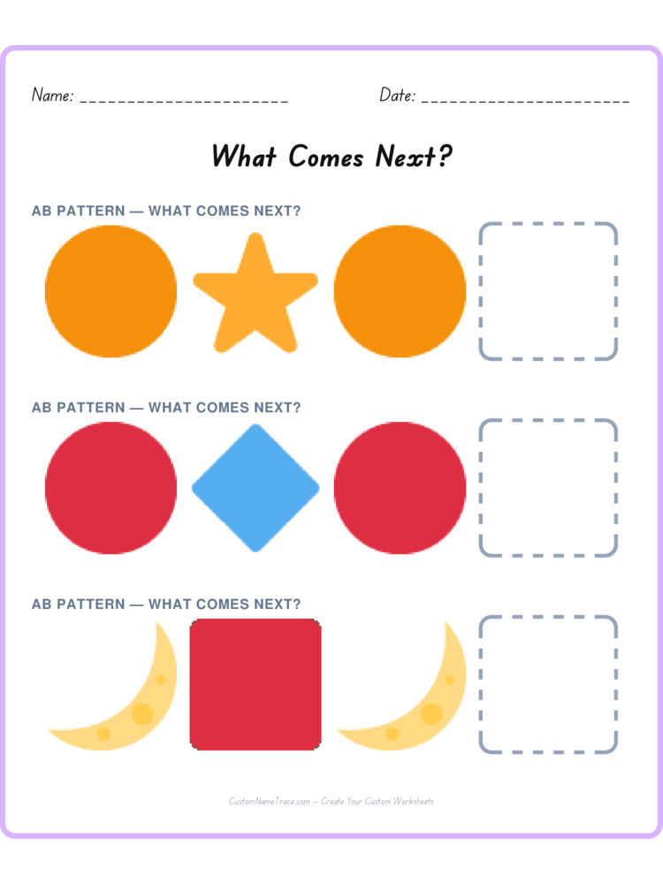 Mixed Review pattern worksheet 246 for kids