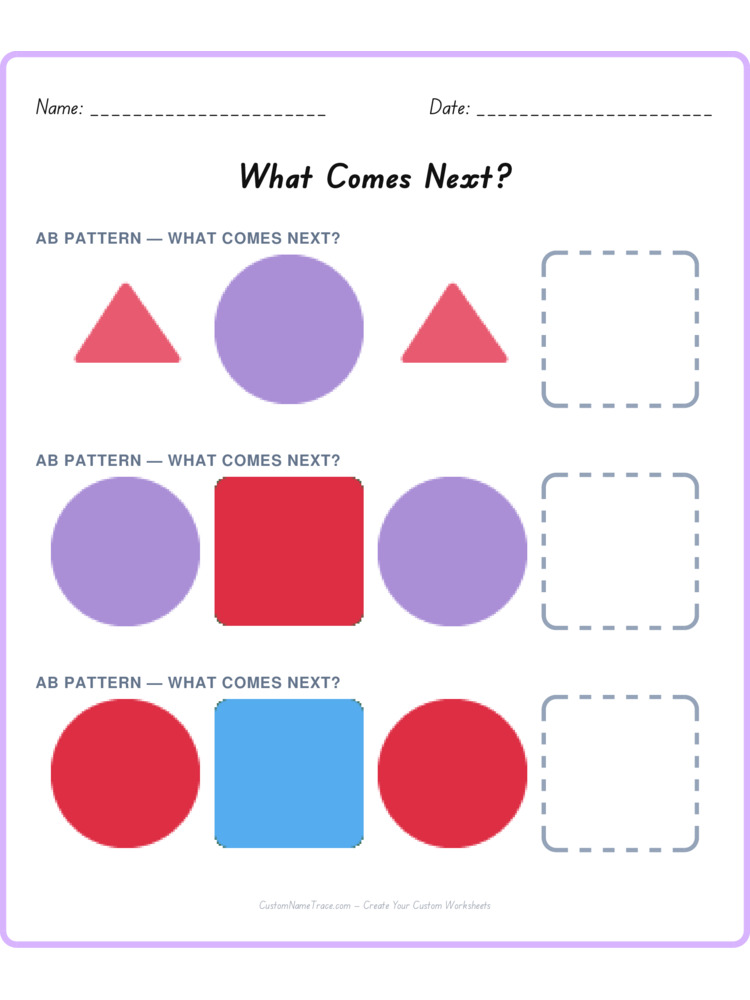 Mixed Review pattern worksheet 249 for kids