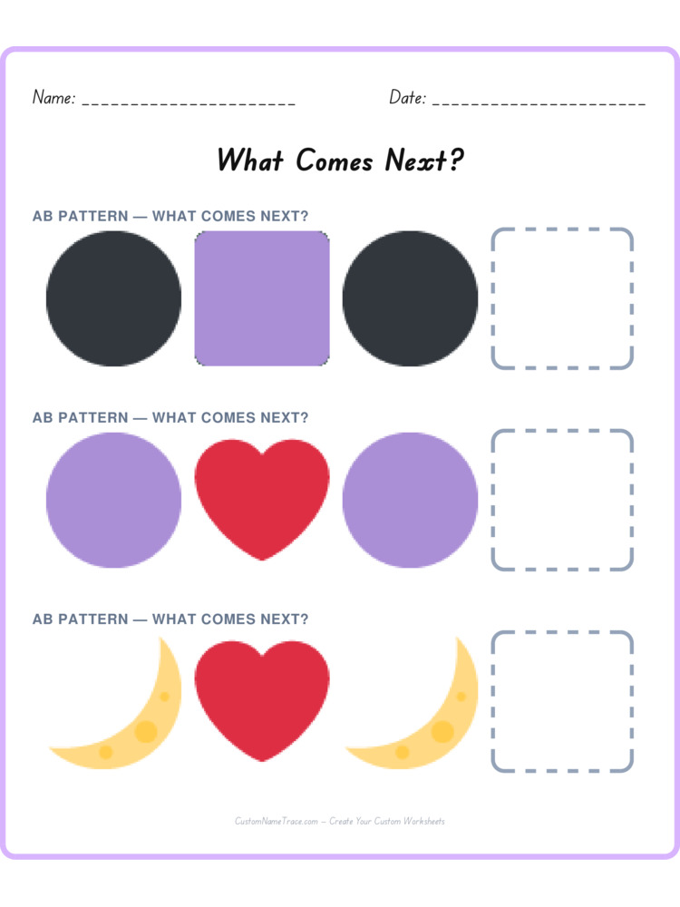 Mixed Review pattern worksheet 25 for kids